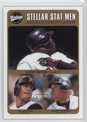 2003 Vintage Stellar Stat Men Barry Bonds Manny Ramirez Brian Giles #247 2u3