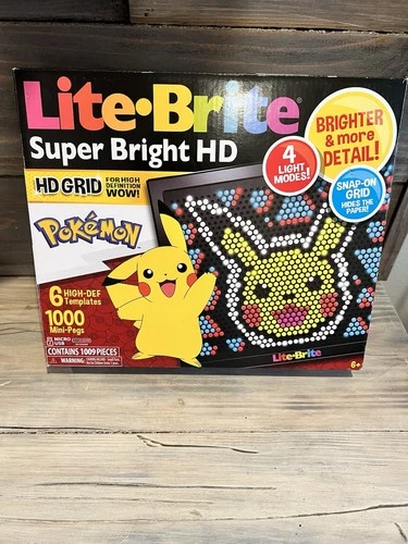 Lite Brite Super Bright HD Pokemon Edition - Light-Up Screen Pikachu BRAND NEW