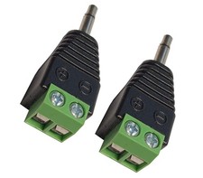 SHANFEILU 3.5mm TS Mono Male to 2 Pin Screw Terminal Female 1/8 Inch TS...