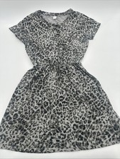 Old Navy Dress Women M Gray & Green Animal Print …#24787