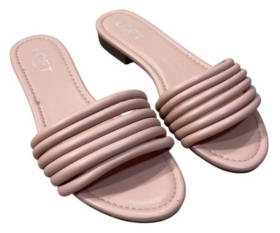 Loft Slide Sandal Pink Slip-on Size 8 Straps Low Block Heel