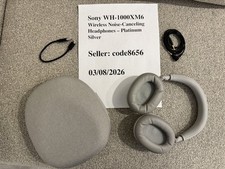 Sony WH-1000XM6 Wireless Bluetooth Noise-Canceling Headphones Platinum Silver