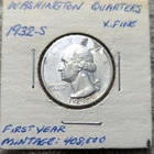 1932-S Washington Quarter X.Fine San Francisco Silver KM#143