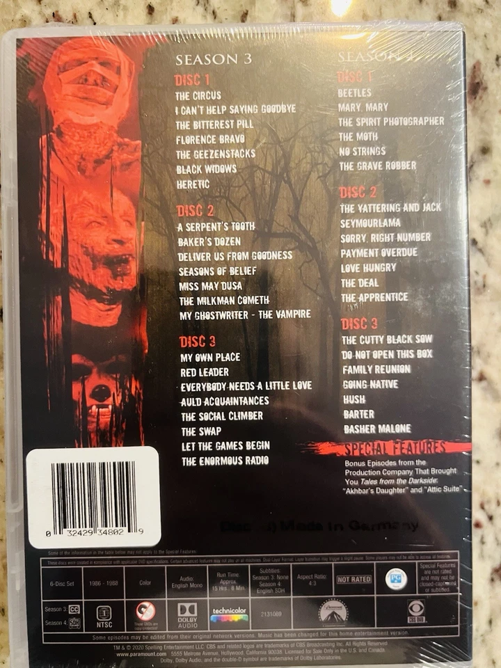 Tales From The Darkside Complete Series Seasons 1-4 DVD 12-Disc Box Set New - Image 2 of 2