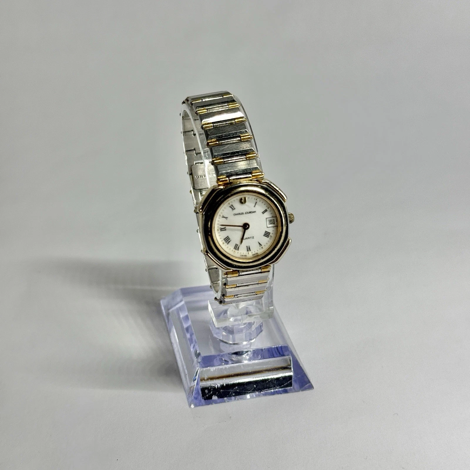 CHARLES JOURDAN 224-1169 Analog Silver Tone Women Vintage Watch W701 *WORKING