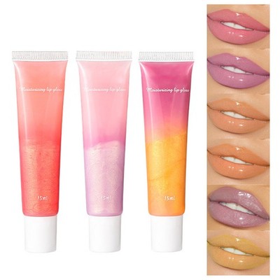 Women 1Pcs Lipstick Two-Tone Plumping Lip Gloss Moisturizing For All Skin Tones