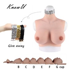 KnowU Silicone Breast Forms Fake Boobs Skin Texture For Crossdresser Transgender