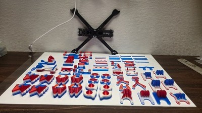 IFlight XL5 TPU Set - Red, White and Blue - 8x GoPro Mounts - Many build options