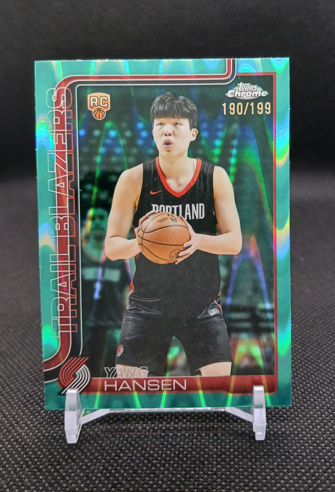 Yang Hansen Rookie RC SP 2025-26 Topps Chrome Basketball #266 Aqua RayWave /199