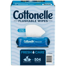 Cottonelle FreshCare Flushable Wipes 12 Packs, 504 Total, Soft  Clean