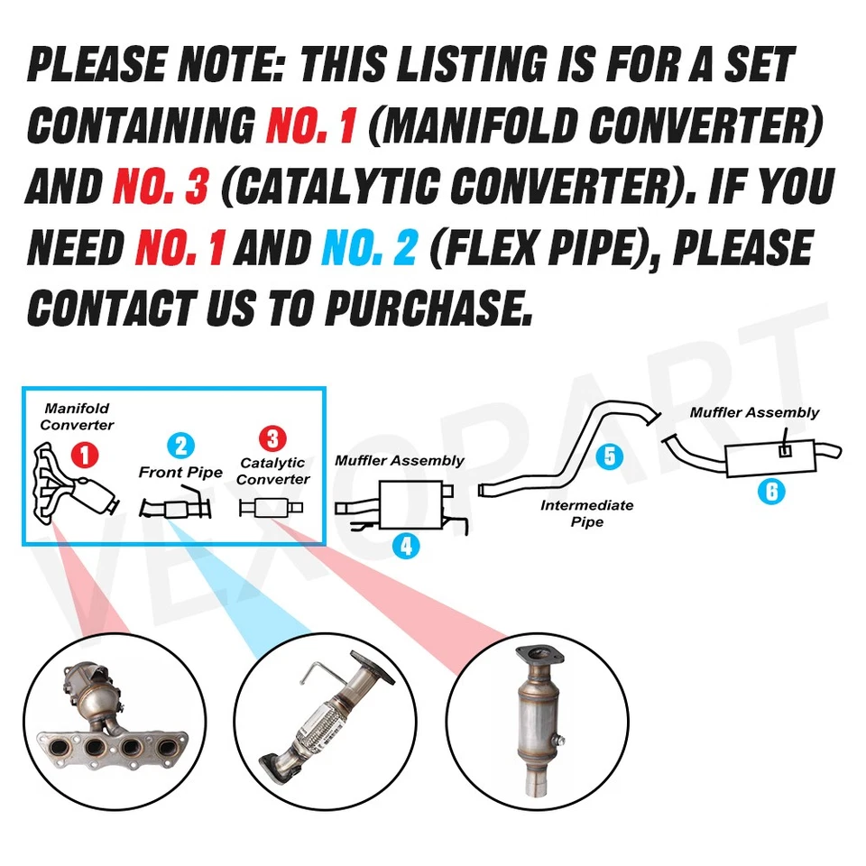 Передний коллектор и задний каталитический конвертер EPA для Hyundai Accent 2012-2017 годов выпуска 1,6 л - Изображение 2 из 4