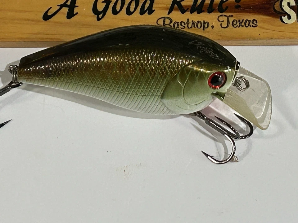 Señuelo de pesca Lucky Craft RC 3.5 cobre verde sábalo 3 1/4" cuadrado Bill Crankbait Foto 4 de 4