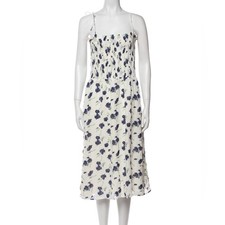 NWT Reformation White and Blue Floral Midi Dress Sz S