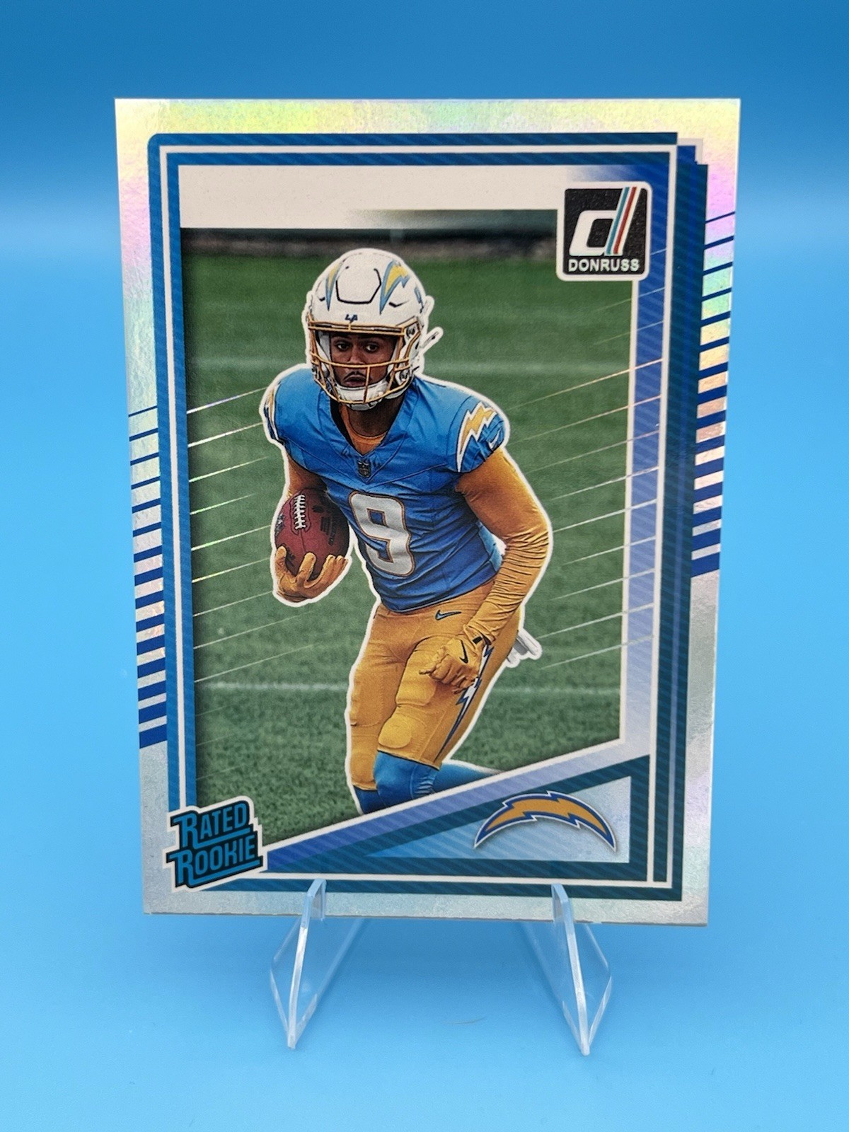 2025 Donruss - Rated Rookie Silver No Name #329 Tre Harris Chargers (SP, RC)