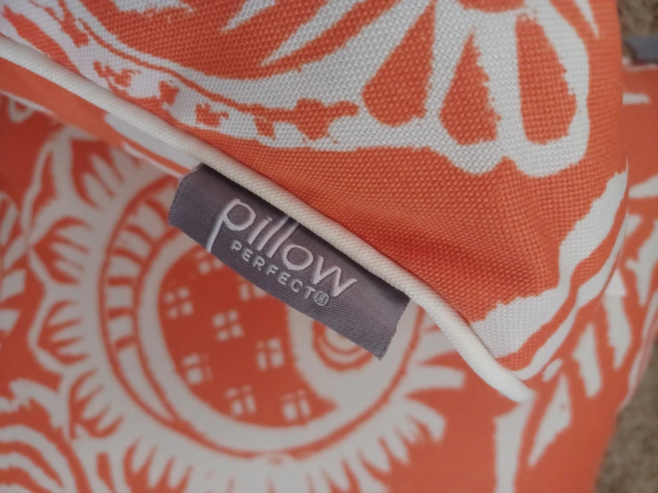 Pillow Perfect Addie Terra Cotta Indoor Outdoor Decorative Pillow Set of 2 *NEW* - Image 3 of 4