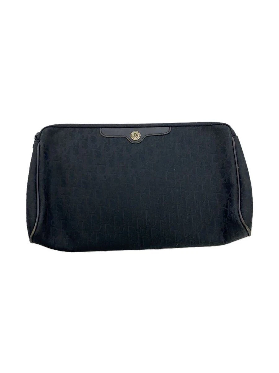 Ancien sac pochette Christian Dior Trotter noir motif complet occasion