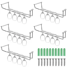 5 Pack Wine Glass Rack Stainless Steel Wine Glass Holder, 14inch Hanging Stem...
