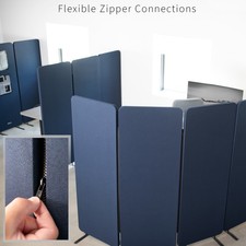 VIVO Navy Blue 72 x 66 inch Privacy Panel Office Partition, Cubicle Room Divider
