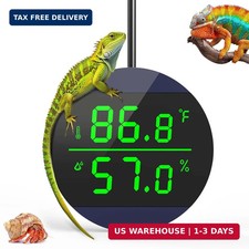 Reptile Thermometer and Humidity Gauge, Digital Display, Blue
