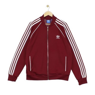 Adidas Sst Trainingsjacke Herren Größe XL Burgund Retro Streifen Streetwear