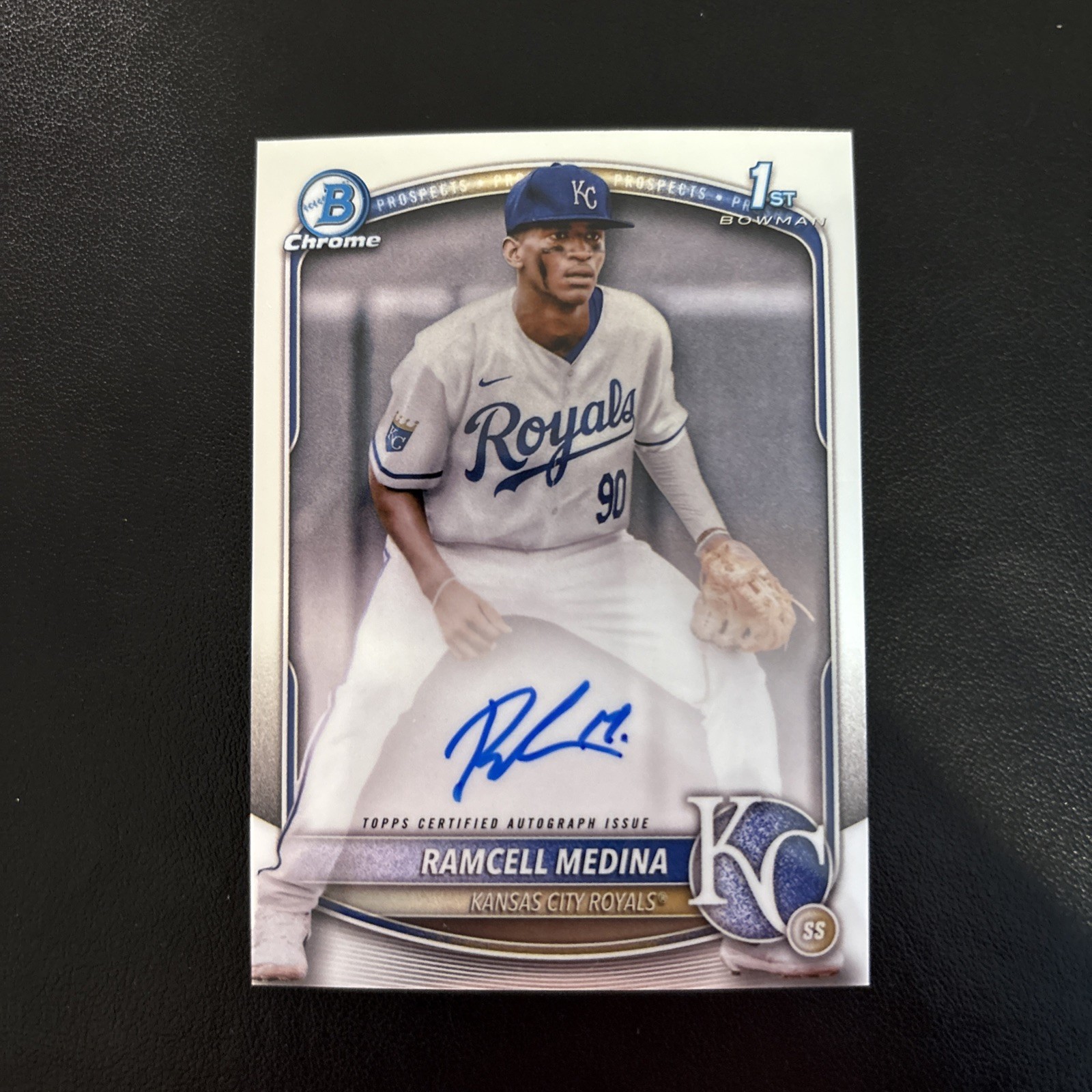 Ramcell Medina 2025 Bowman Chrome Auto 1st Prospect Kansas City Royals On Card