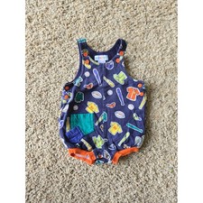 Vintage 12-18 Month Gymboree Rainbow Tag Baseball Themed Overalls 1980s 90s
