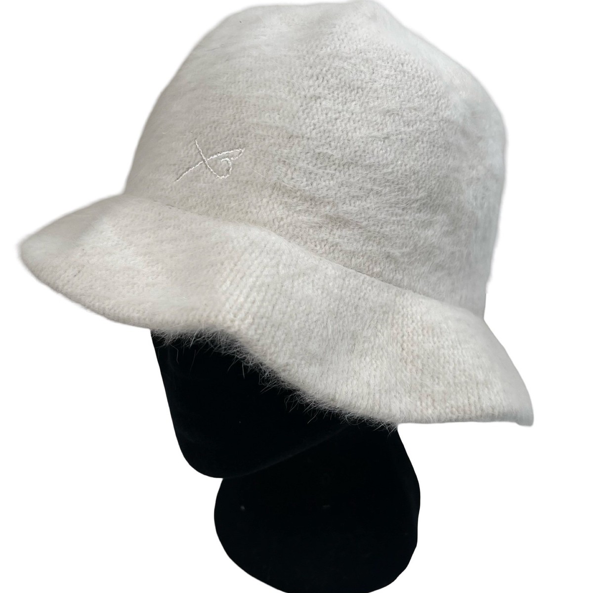 Vintage Betmar Bucket Hat Women White Angora Rabbit Hair 