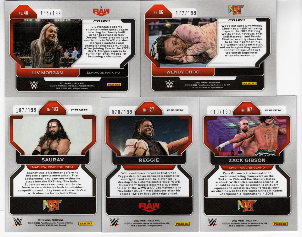 2022 Panini Prizm WWE Prizms Serial Numbered Parallels Pick Cards from list - Image 4 of 4