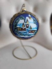 Beautiful Polish Handmade Folk Craft Large 6.5” Glass Christmas Ornament