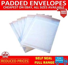 WHITE PADDED BUBBLE ENVELOPES BAGS POSTAL WRAP - ALL SIZES - VARIOUS QUANTITES