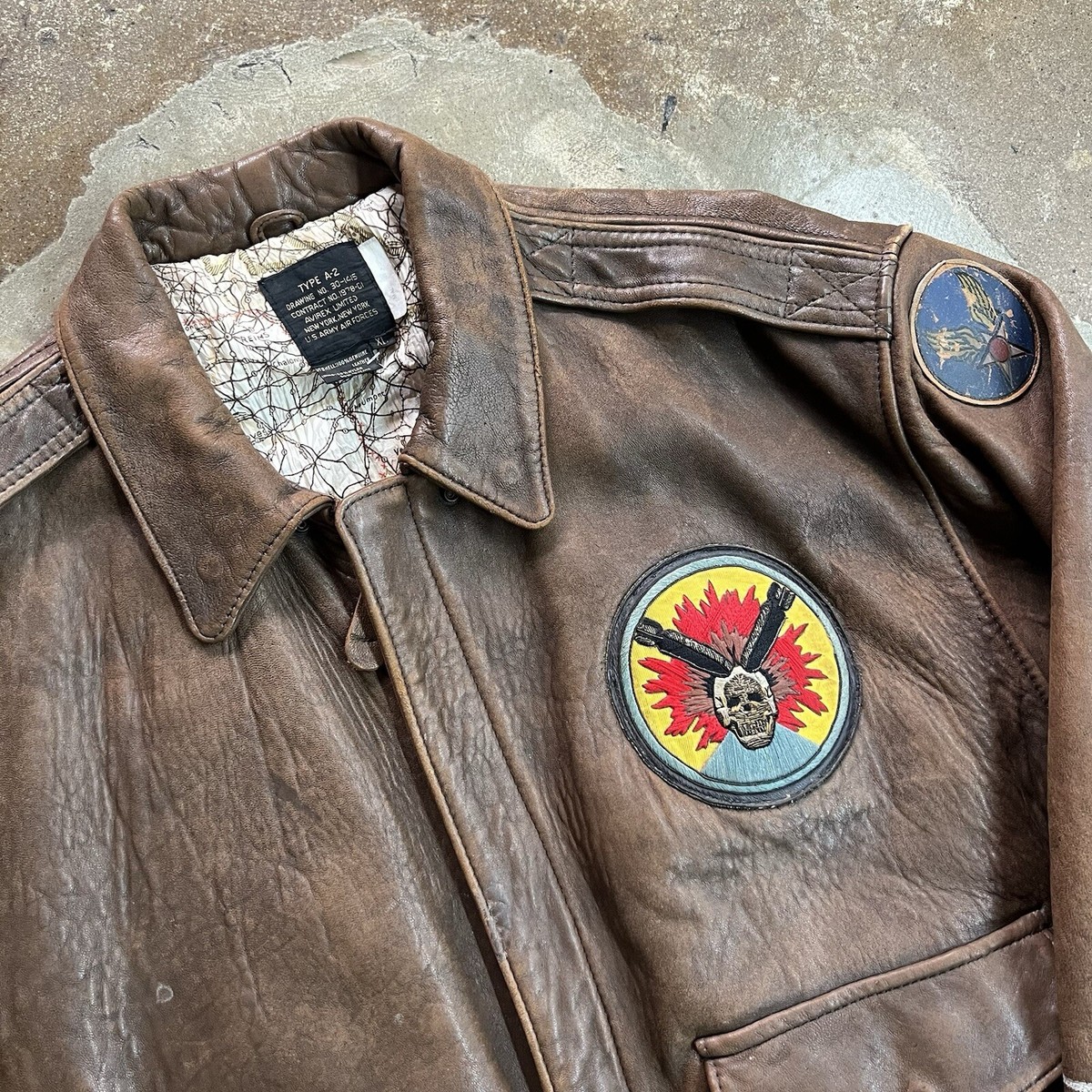 Vintage Avirex Leather Jacket Mens XL 80s A2 Bomber USO Tour Vintage Avirex Leather Jacket Mens XL 80s A2 Bomber USO Tour