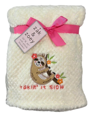 BLANKET PLUSH - ZAK & ZOEY GIRLS - TAKIN' IT SLOW -BABY TODDLER CRIB STROLLER