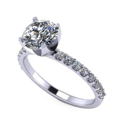 1.00-4.00ct Pure Brilliance CZ Round Cut Solitaire Engagement Ring in 10K Gold