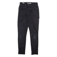 LEVI'S 721 High Rise BIG E Womens Jeans Black Slim Skinny W23 L28