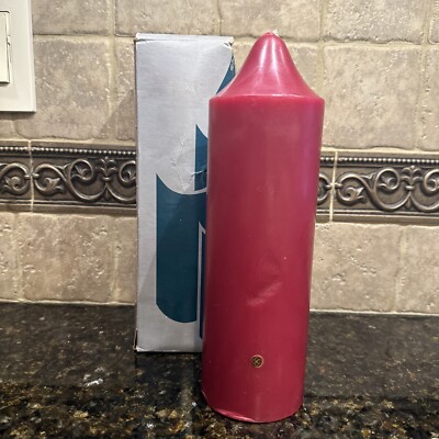 PARTYLITE 3''x 9'' BELL TOP ''CRANBERRY'' PILLAR CANDLE #S3923