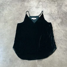 Loft Tank Top Womens Sz Small Green Velvet V-Neck Pullover Spaghetti Straps