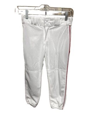 Alleson Girls Large Softball Pant White w Red Pipe OL146 As Is