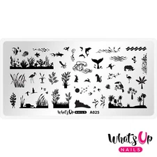 Whats Up Nails A025 Silhouette Menagerie Stamping Plate For Stamped Nail Art