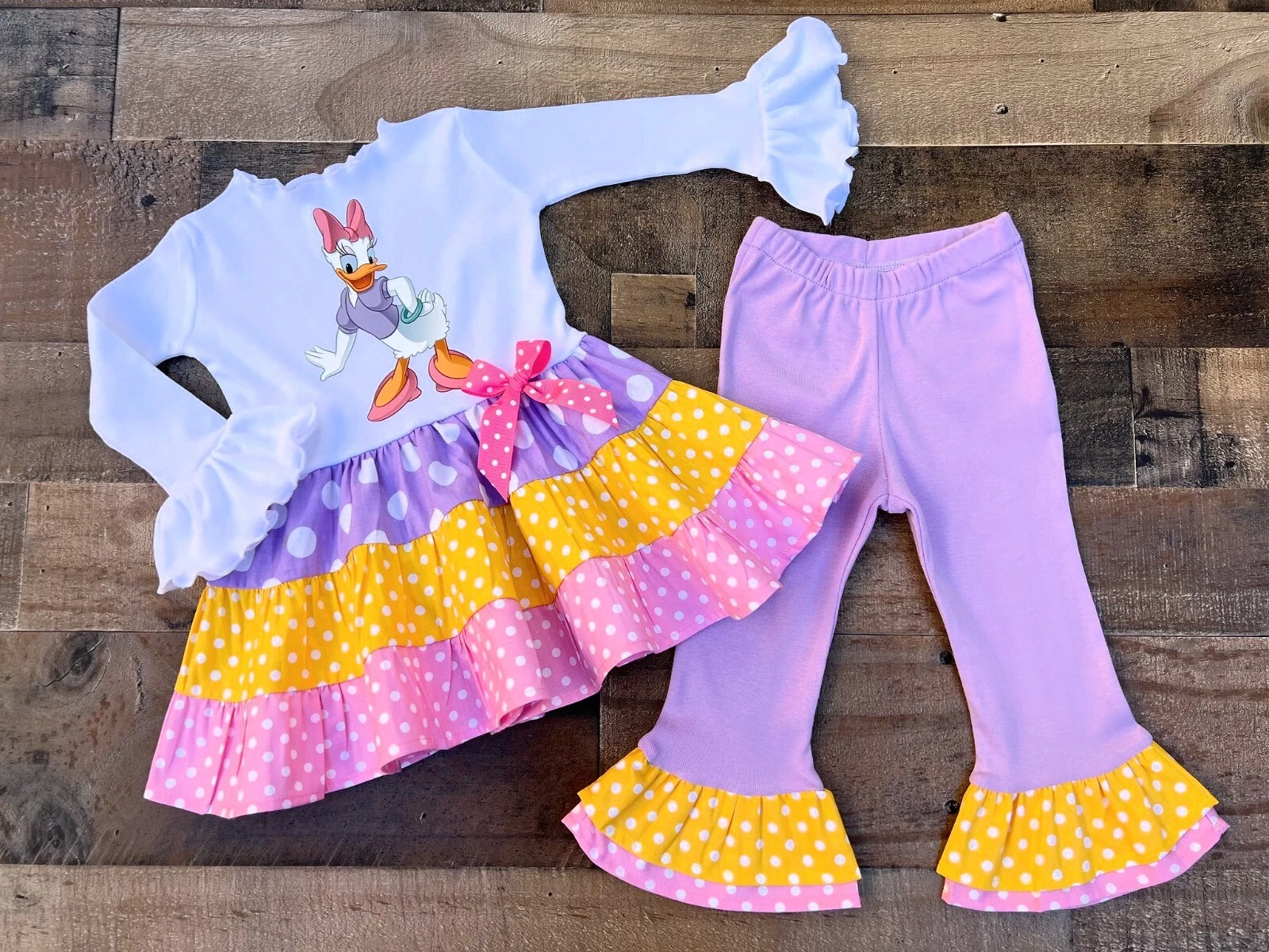 Daisy Duck Polka Dot Twirl Top & Leggings Outfit