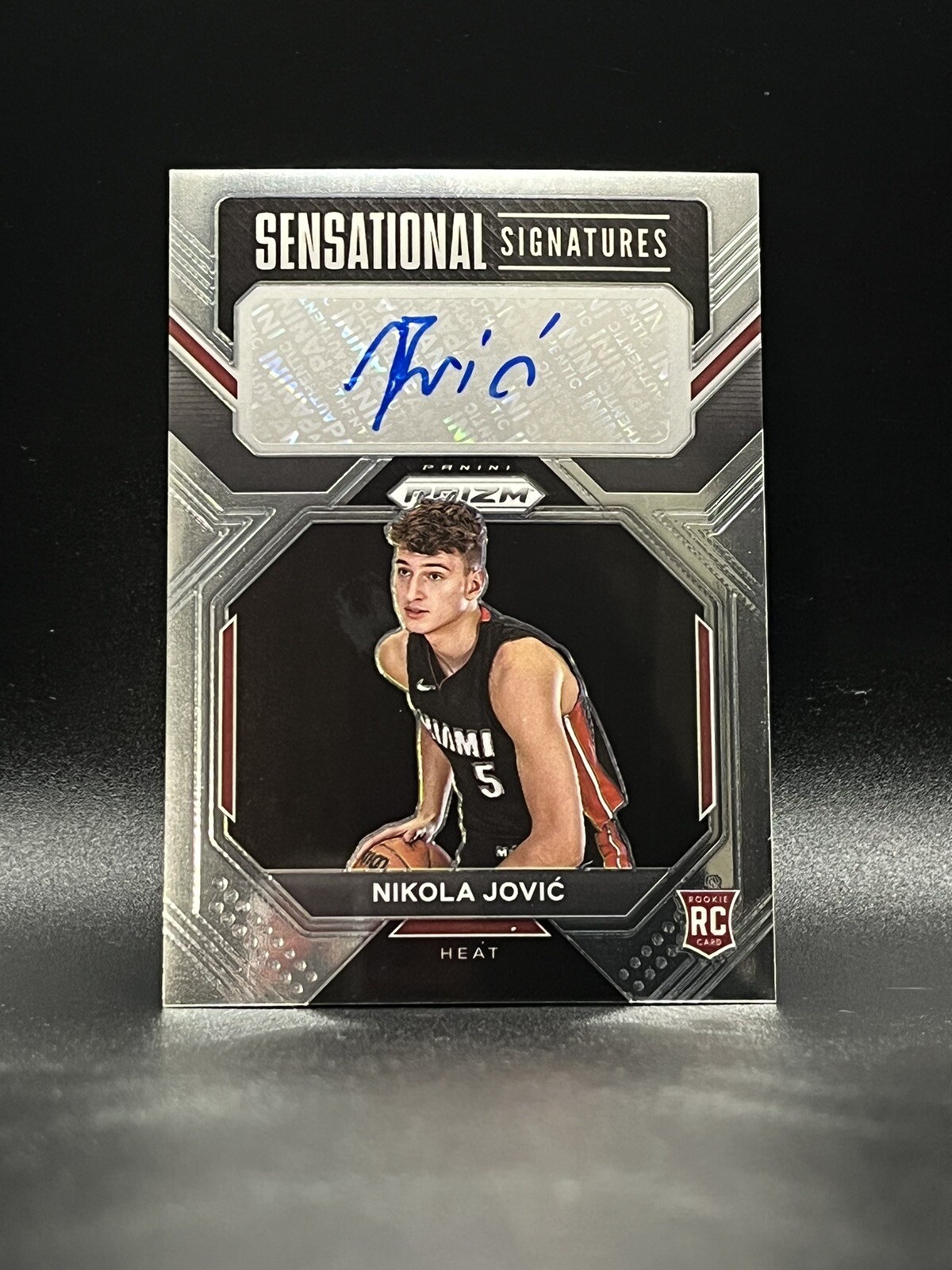 2022-23 Panini Prizm Nikola Jovic Sensational Signatures Base Rookie Auto Heat
