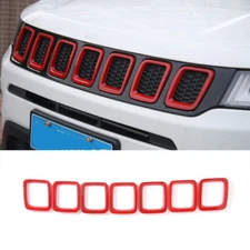 Red Front Grille Grill Insert Cover Trim for Jeep Compass 2017-2020 Accessories