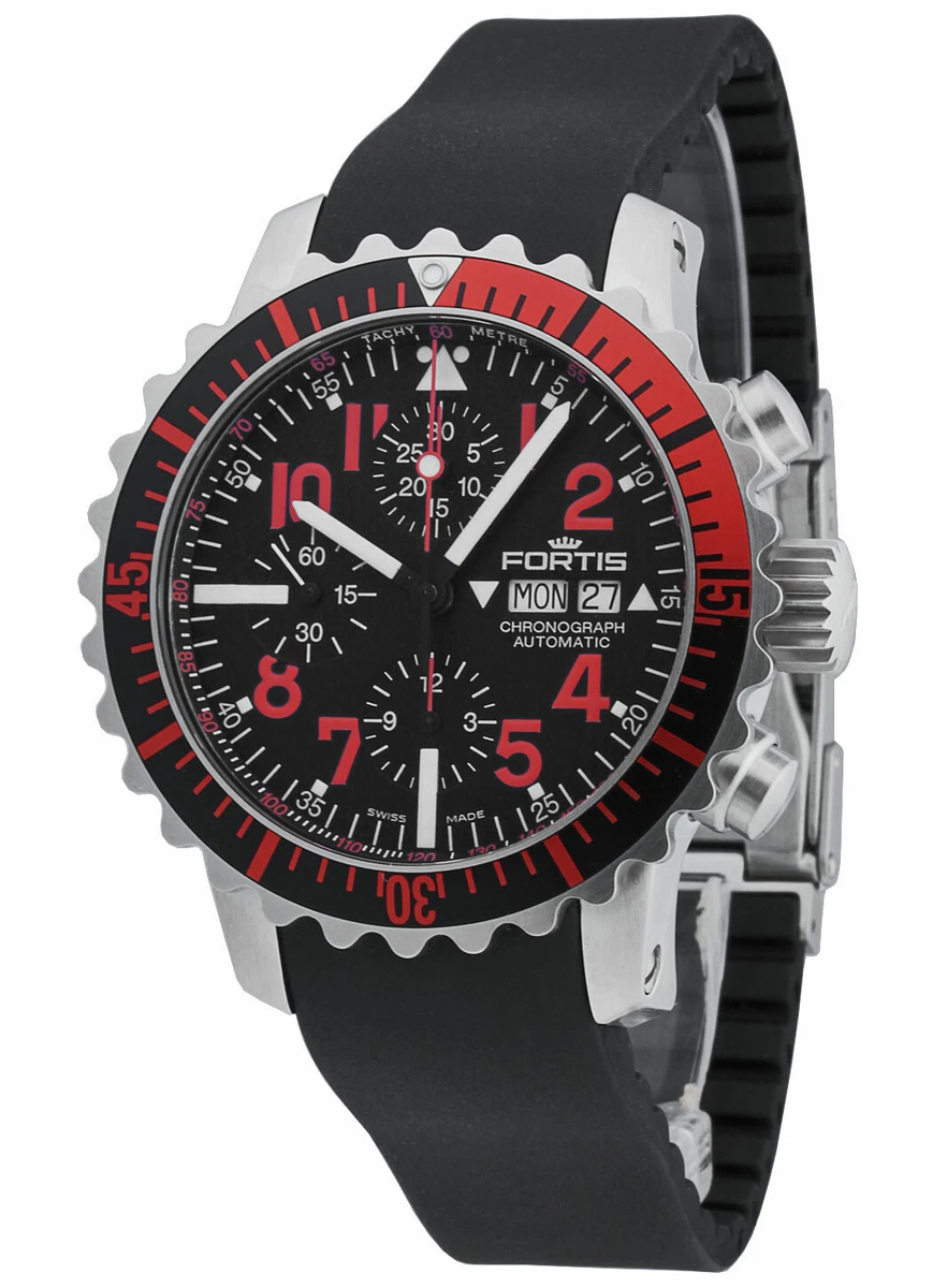 Fortis Men s Watch B 42 Marine Master Chronograph Red Analog Automatic 671.23.43