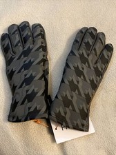  Honns Womens MaryJane Cold Weather Driving Gloves Grey Honnstooth Size Large