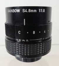 Rainbow S4.8mm f/1.8 For C-Mount ~ CCTV Lens ~ Made In Japan ~ NO.049840