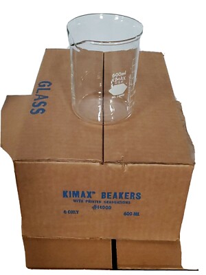 New KIMAX Glass 600mL  Beaker 14000 Case of 6