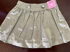 NWT Girls 4 Gymboree CITY SPARKLE GOLD Metallic FORMAL SKIRT Rhinestone Buttons