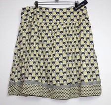 Mix Nouveau - XL - NWT - Yellow  Gray Geometric 100 Cotton Full A-Line Skirt
