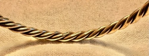 ORA Sterling Silver Round twisted braided Rope Pattern Bangle Bracelet TX301 - Picture 4 of 9