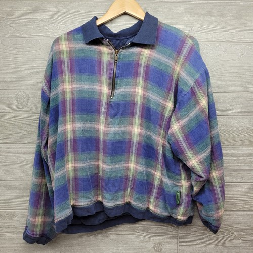 Vintage Genera Plaid Flannel Half Zip 