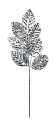 Premier Decorations 65 cm Silber Magnolienblatt Stiel Weihnachtsdeko